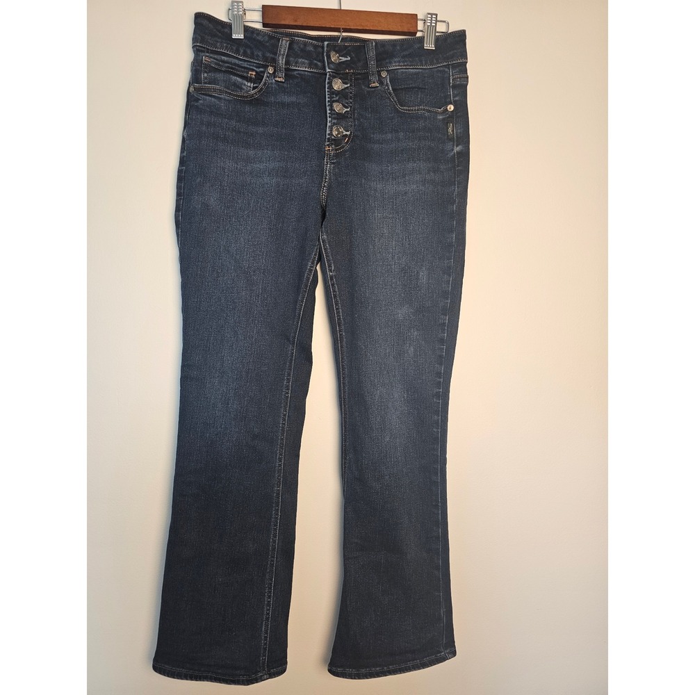 Western Silver Jeans Co Suki Slim Bootcut Womens 31 Dark Wash Blue Button Fly